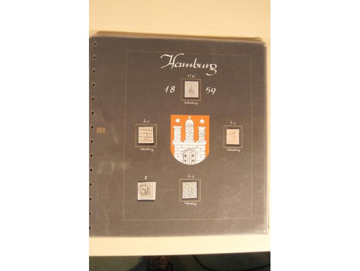 1850/67, ungebrauchte und gestempelte Sammlungen Braunschweig, Hamburg, Preußen, Sachsen, Thurn und Taxis, unterschiedliche E