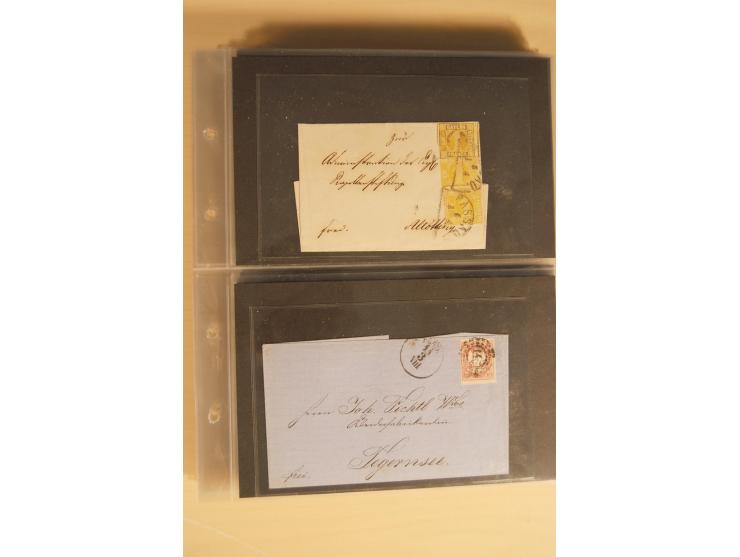 Bayern-Württemberg, interessante Briefe-Sammlung in 3 Bänden mit besseren Frankaturen, u.a. Braunschweig Mi.-Nr. 2, Helgoland