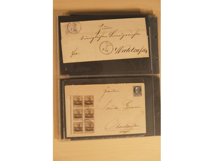 Bayern-Württemberg, interessante Briefe-Sammlung in 3 Bänden mit besseren Frankaturen, u.a. Braunschweig Mi.-Nr. 2, Helgoland