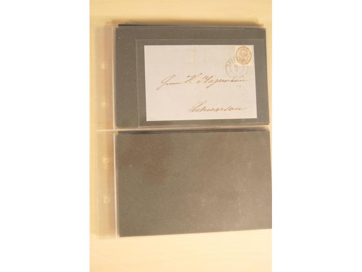 Bayern-Württemberg, interessante Briefe-Sammlung in 3 Bänden mit besseren Frankaturen, u.a. Braunschweig Mi.-Nr. 2, Helgoland