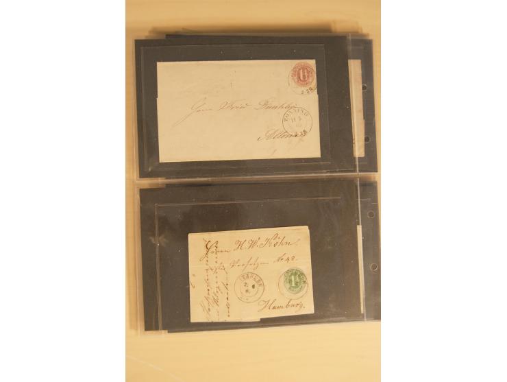 Bayern-Württemberg, interessante Briefe-Sammlung in 3 Bänden mit besseren Frankaturen, u.a. Braunschweig Mi.-Nr. 2, Helgoland