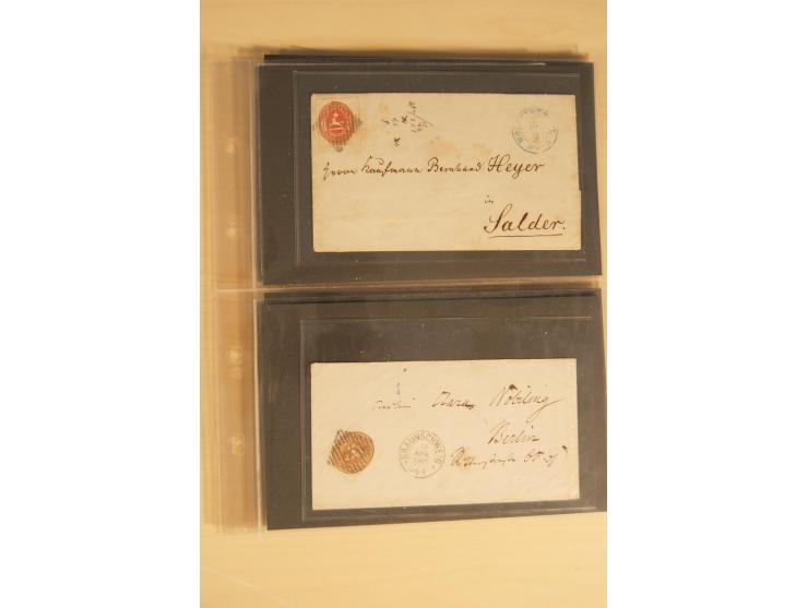 Bayern-Württemberg, interessante Briefe-Sammlung in 3 Bänden mit besseren Frankaturen, u.a. Braunschweig Mi.-Nr. 2, Helgoland