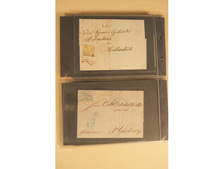 Bayern-Württemberg, interessante Briefe-Sammlung in 3 Bänden mit besseren Frankaturen, u.a. Braunschweig Mi.-Nr. 2, Helgoland