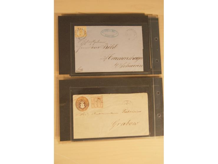 Bayern-Württemberg, interessante Briefe-Sammlung in 3 Bänden mit besseren Frankaturen, u.a. Braunschweig Mi.-Nr. 2, Helgoland