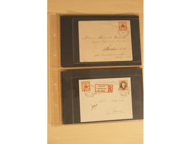 Bayern-Württemberg, interessante Briefe-Sammlung in 3 Bänden mit besseren Frankaturen, u.a. Braunschweig Mi.-Nr. 2, Helgoland