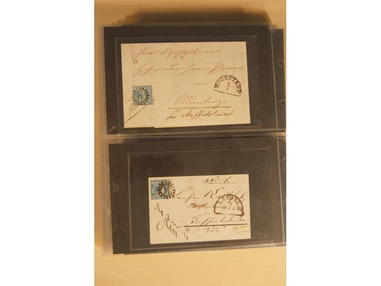 Bayern-Württemberg, interessante Briefe-Sammlung in 3 Bänden mit besseren Frankaturen, u.a. Braunschweig Mi.-Nr. 2, Helgoland