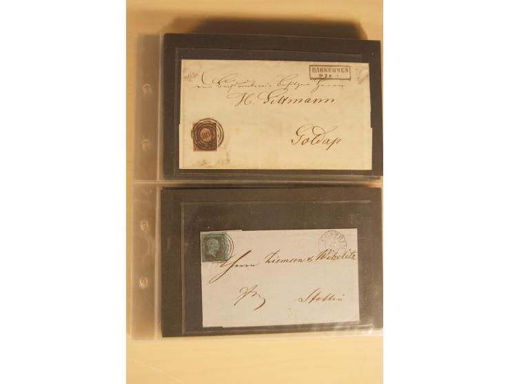 Bayern-Württemberg, interessante Briefe-Sammlung in 3 Bänden mit besseren Frankaturen, u.a. Braunschweig Mi.-Nr. 2, Helgoland