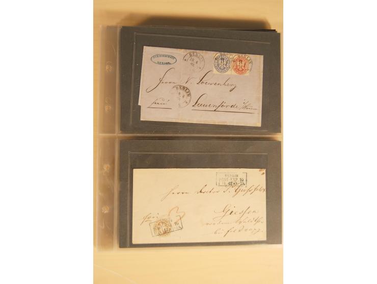 Bayern-Württemberg, interessante Briefe-Sammlung in 3 Bänden mit besseren Frankaturen, u.a. Braunschweig Mi.-Nr. 2, Helgoland