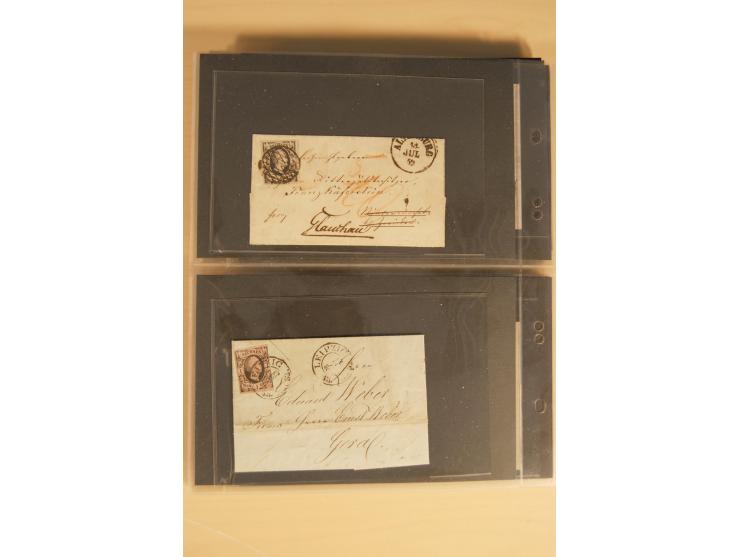 Bayern-Württemberg, interessante Briefe-Sammlung in 3 Bänden mit besseren Frankaturen, u.a. Braunschweig Mi.-Nr. 2, Helgoland