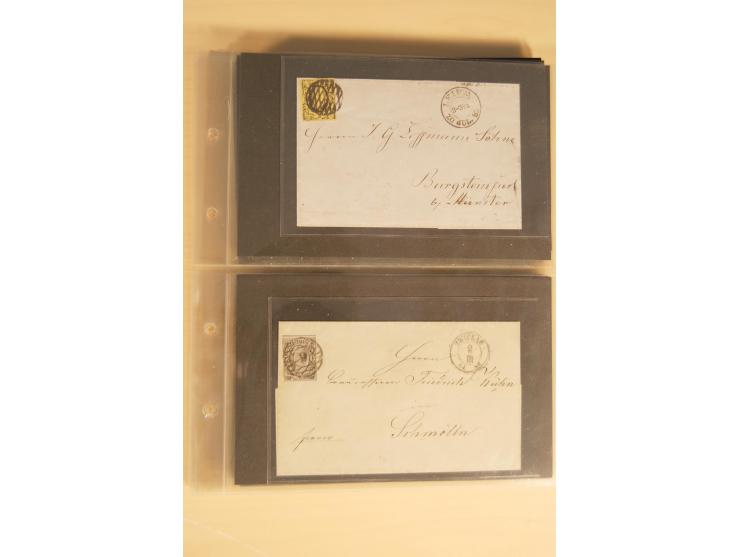 Bayern-Württemberg, interessante Briefe-Sammlung in 3 Bänden mit besseren Frankaturen, u.a. Braunschweig Mi.-Nr. 2, Helgoland