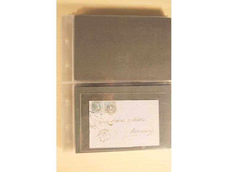 Bayern-Württemberg, interessante Briefe-Sammlung in 3 Bänden mit besseren Frankaturen, u.a. Braunschweig Mi.-Nr. 2, Helgoland