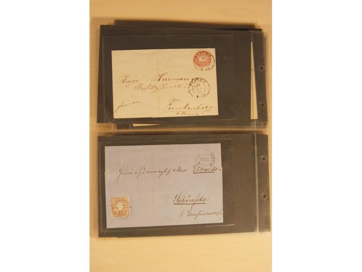 Bayern-Württemberg, interessante Briefe-Sammlung in 3 Bänden mit besseren Frankaturen, u.a. Braunschweig Mi.-Nr. 2, Helgoland