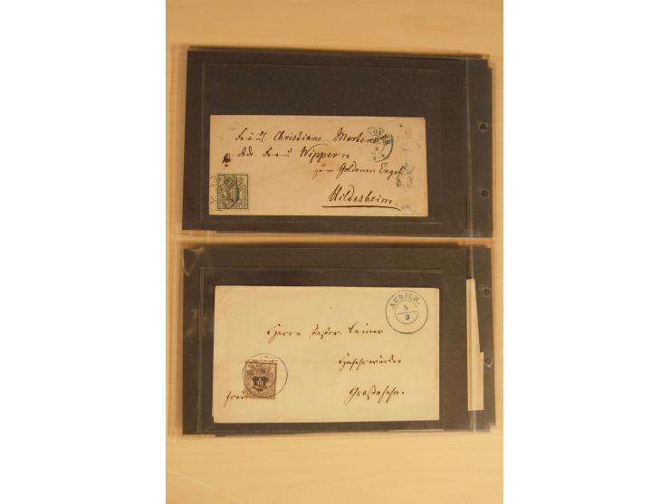 Bayern-Württemberg, interessante Briefe-Sammlung in 3 Bänden mit besseren Frankaturen, u.a. Braunschweig Mi.-Nr. 2, Helgoland