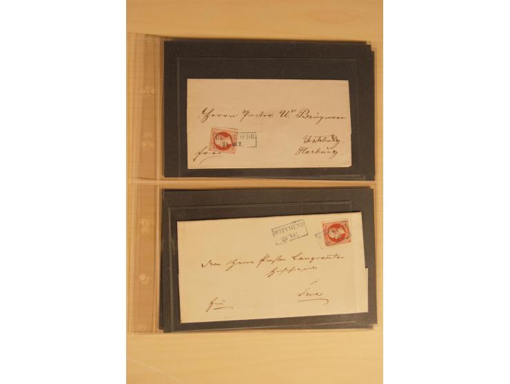 Bayern-Württemberg, interessante Briefe-Sammlung in 3 Bänden mit besseren Frankaturen, u.a. Braunschweig Mi.-Nr. 2, Helgoland