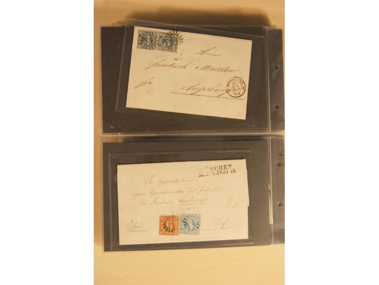 Bayern-Württemberg, interessante Briefe-Sammlung in 3 Bänden mit besseren Frankaturen, u.a. Braunschweig Mi.-Nr. 2, Helgoland