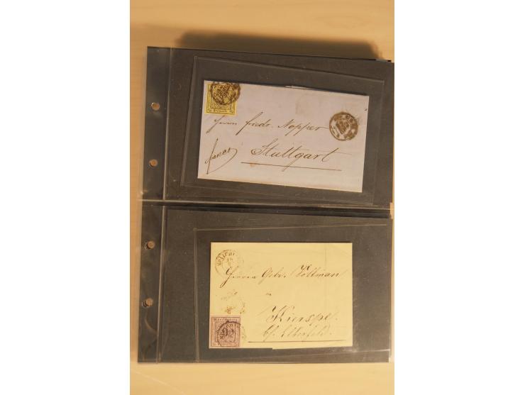 Bayern-Württemberg, interessante Briefe-Sammlung in 3 Bänden mit besseren Frankaturen, u.a. Braunschweig Mi.-Nr. 2, Helgoland