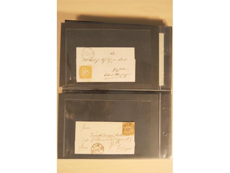 Bayern-Württemberg, interessante Briefe-Sammlung in 3 Bänden mit besseren Frankaturen, u.a. Braunschweig Mi.-Nr. 2, Helgoland