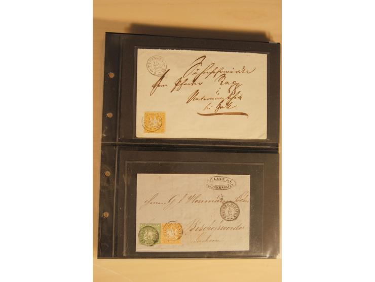 Bayern-Württemberg, interessante Briefe-Sammlung in 3 Bänden mit besseren Frankaturen, u.a. Braunschweig Mi.-Nr. 2, Helgoland
