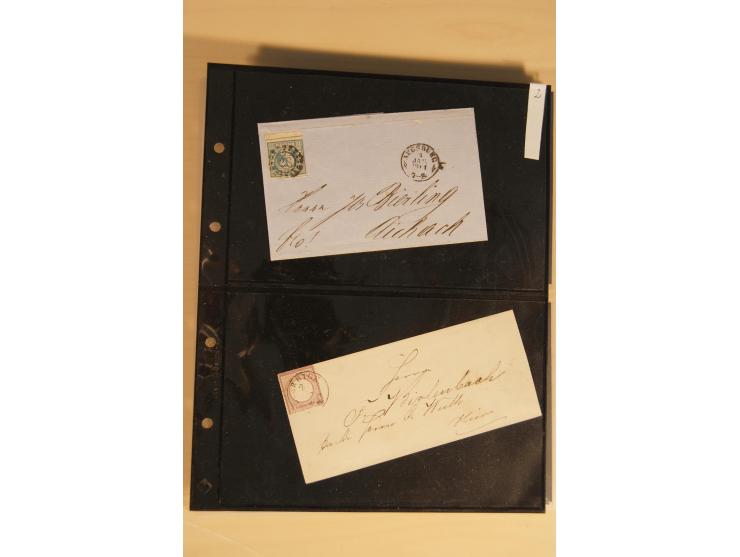 Bayern-Württemberg, interessante Briefe-Sammlung in 3 Bänden mit besseren Frankaturen, u.a. Braunschweig Mi.-Nr. 2, Helgoland