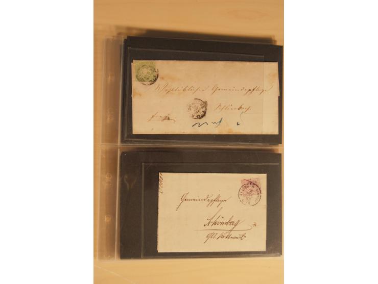 Bayern-Württemberg, interessante Briefe-Sammlung in 3 Bänden mit besseren Frankaturen, u.a. Braunschweig Mi.-Nr. 2, Helgoland