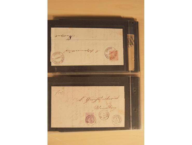 Bayern-Württemberg, interessante Briefe-Sammlung in 3 Bänden mit besseren Frankaturen, u.a. Braunschweig Mi.-Nr. 2, Helgoland