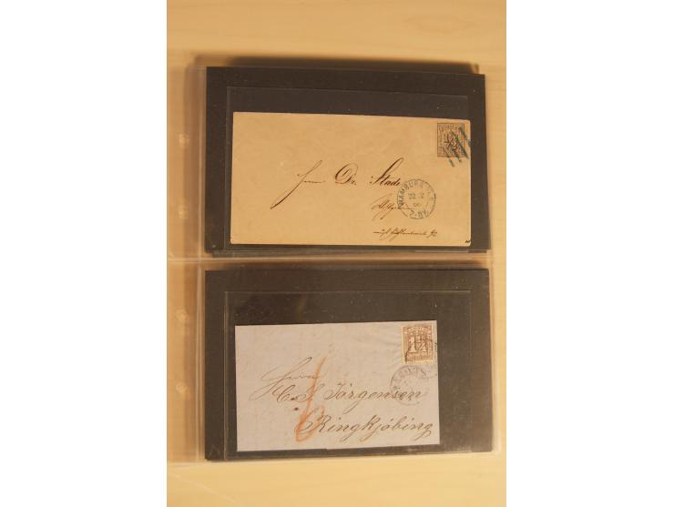 Bayern-Württemberg, interessante Briefe-Sammlung in 3 Bänden mit besseren Frankaturen, u.a. Braunschweig Mi.-Nr. 2, Helgoland