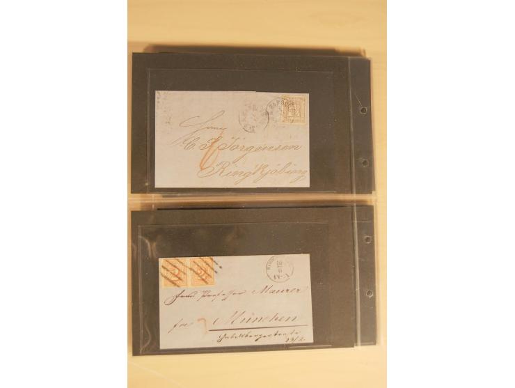 Bayern-Württemberg, interessante Briefe-Sammlung in 3 Bänden mit besseren Frankaturen, u.a. Braunschweig Mi.-Nr. 2, Helgoland