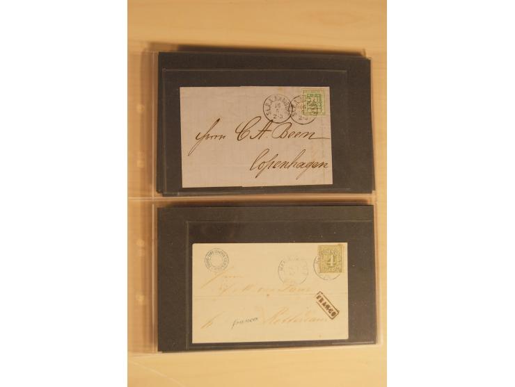 Bayern-Württemberg, interessante Briefe-Sammlung in 3 Bänden mit besseren Frankaturen, u.a. Braunschweig Mi.-Nr. 2, Helgoland