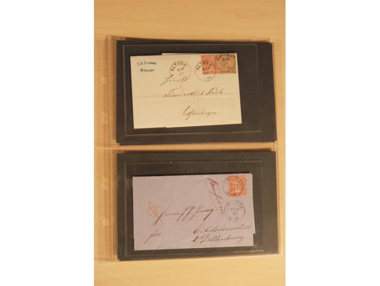 Bayern-Württemberg, interessante Briefe-Sammlung in 3 Bänden mit besseren Frankaturen, u.a. Braunschweig Mi.-Nr. 2, Helgoland
