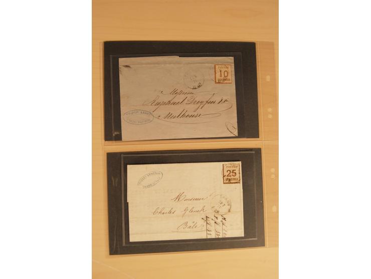 Bayern-Württemberg, interessante Briefe-Sammlung in 3 Bänden mit besseren Frankaturen, u.a. Braunschweig Mi.-Nr. 2, Helgoland