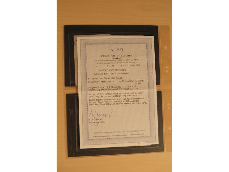 Bayern-Württemberg, interessante Briefe-Sammlung in 3 Bänden mit besseren Frankaturen, u.a. Braunschweig Mi.-Nr. 2, Helgoland