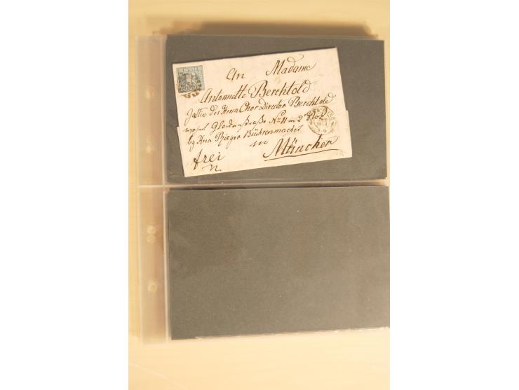 Bayern-Württemberg, interessante Briefe-Sammlung in 3 Bänden mit besseren Frankaturen, u.a. Braunschweig Mi.-Nr. 2, Helgoland