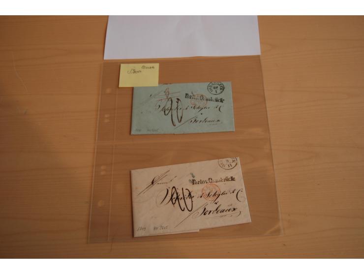 1800/60 (ca.), rd. 700 markenlose Briefe, ganz überwiegend Transitpost in das Ausland mit vielen besseren Stempeln und Stempe