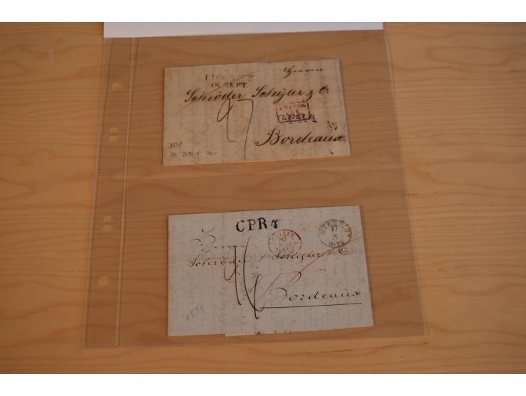 1800/60 (ca.), rd. 700 markenlose Briefe, ganz überwiegend Transitpost in das Ausland mit vielen besseren Stempeln und Stempe