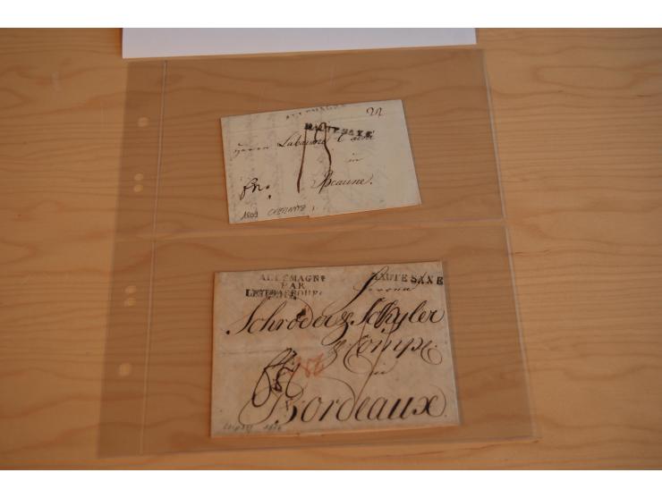 1800/60 (ca.), rd. 700 markenlose Briefe, ganz überwiegend Transitpost in das Ausland mit vielen besseren Stempeln und Stempe