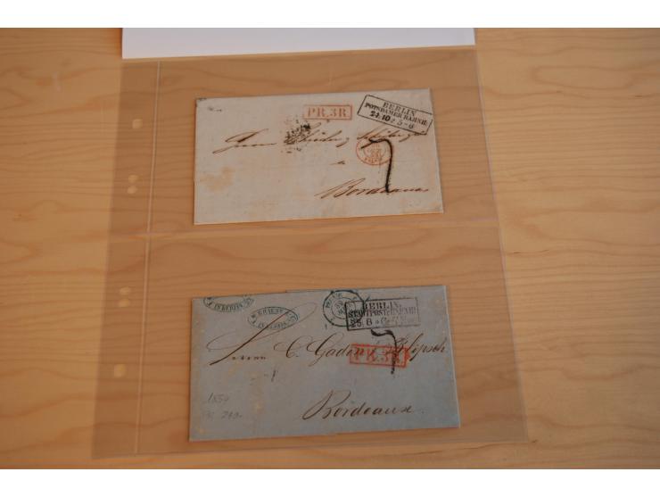 1800/60 (ca.), rd. 700 markenlose Briefe, ganz überwiegend Transitpost in das Ausland mit vielen besseren Stempeln und Stempe