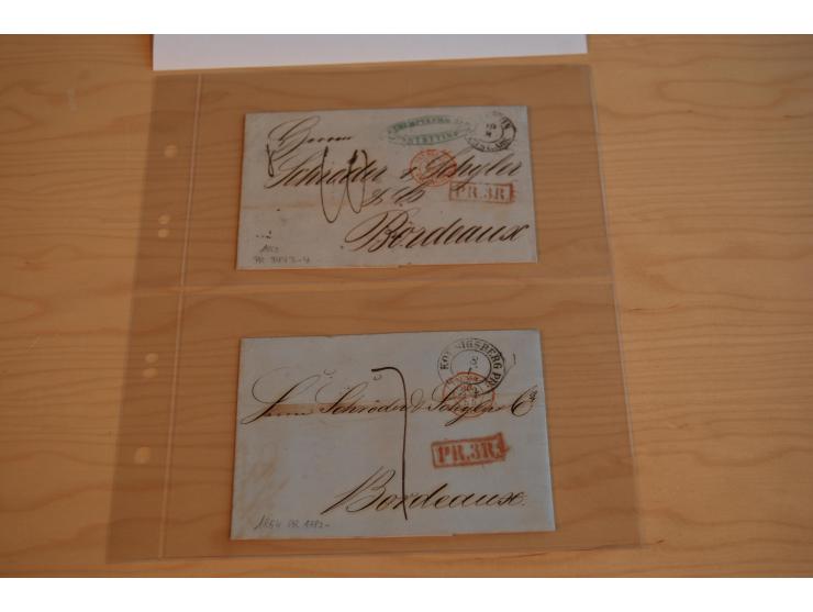 1800/60 (ca.), rd. 700 markenlose Briefe, ganz überwiegend Transitpost in das Ausland mit vielen besseren Stempeln und Stempe