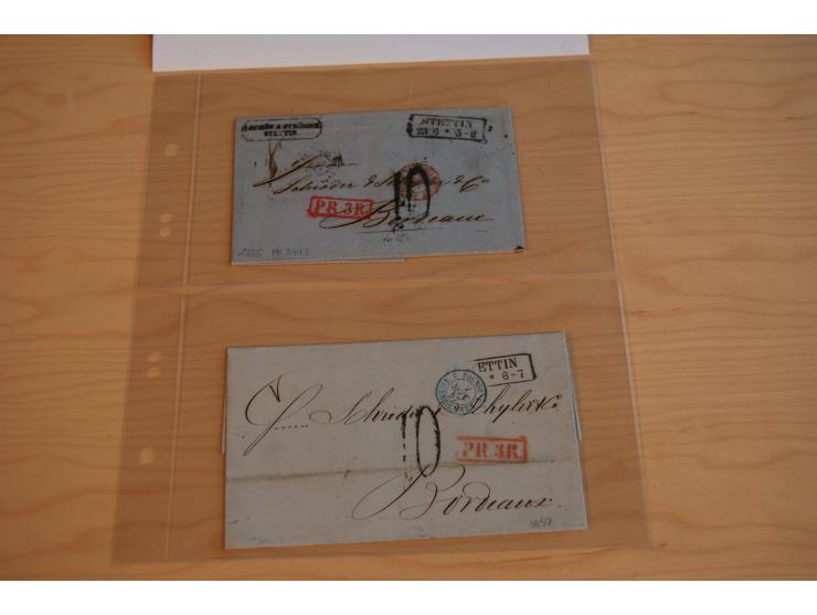 1800/60 (ca.), rd. 700 markenlose Briefe, ganz überwiegend Transitpost in das Ausland mit vielen besseren Stempeln und Stempe