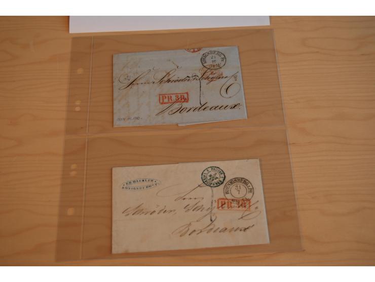 1800/60 (ca.), rd. 700 markenlose Briefe, ganz überwiegend Transitpost in das Ausland mit vielen besseren Stempeln und Stempe