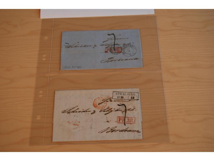 1800/60 (ca.), rd. 700 markenlose Briefe, ganz überwiegend Transitpost in das Ausland mit vielen besseren Stempeln und Stempe