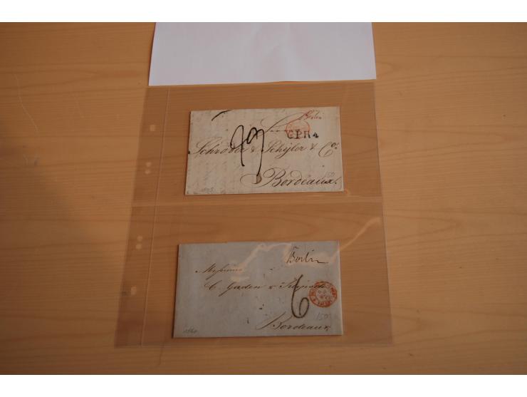 1800/60 (ca.), rd. 700 markenlose Briefe, ganz überwiegend Transitpost in das Ausland mit vielen besseren Stempeln und Stempe