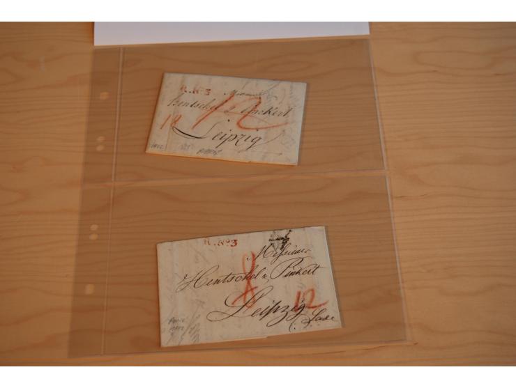 1800/60 (ca.), rd. 700 markenlose Briefe, ganz überwiegend Transitpost in das Ausland mit vielen besseren Stempeln und Stempe