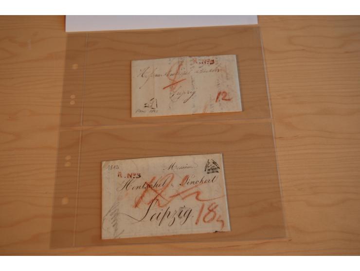 1800/60 (ca.), rd. 700 markenlose Briefe, ganz überwiegend Transitpost in das Ausland mit vielen besseren Stempeln und Stempe