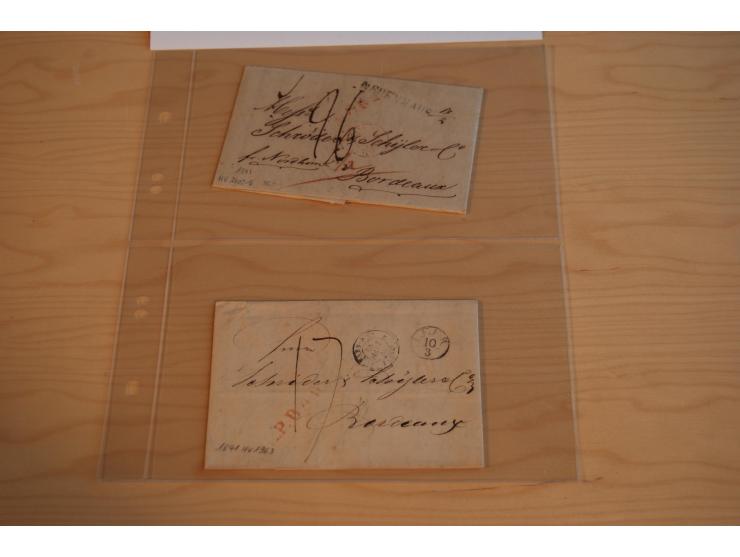 1800/60 (ca.), rd. 700 markenlose Briefe, ganz überwiegend Transitpost in das Ausland mit vielen besseren Stempeln und Stempe