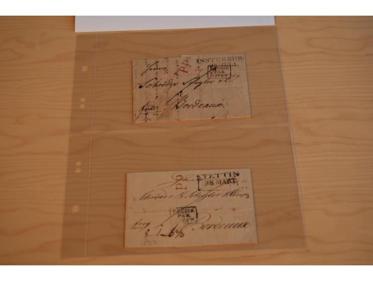 1800/60 (ca.), rd. 700 markenlose Briefe, ganz überwiegend Transitpost in das Ausland mit vielen besseren Stempeln und Stempe