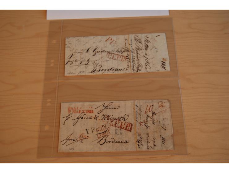 1800/60 (ca.), rd. 700 markenlose Briefe, ganz überwiegend Transitpost in das Ausland mit vielen besseren Stempeln und Stempe