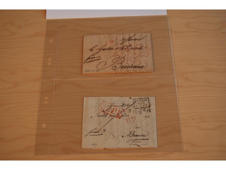 1800/60 (ca.), rd. 700 markenlose Briefe, ganz überwiegend Transitpost in das Ausland mit vielen besseren Stempeln und Stempe