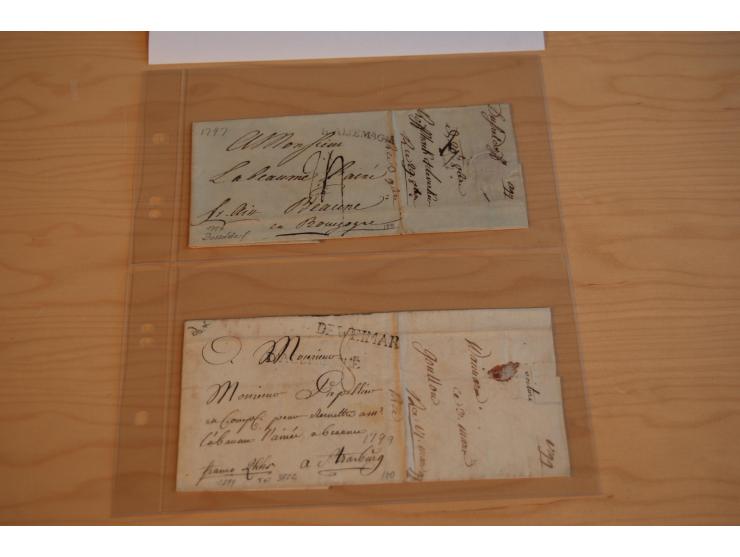 1800/60 (ca.), rd. 700 markenlose Briefe, ganz überwiegend Transitpost in das Ausland mit vielen besseren Stempeln und Stempe