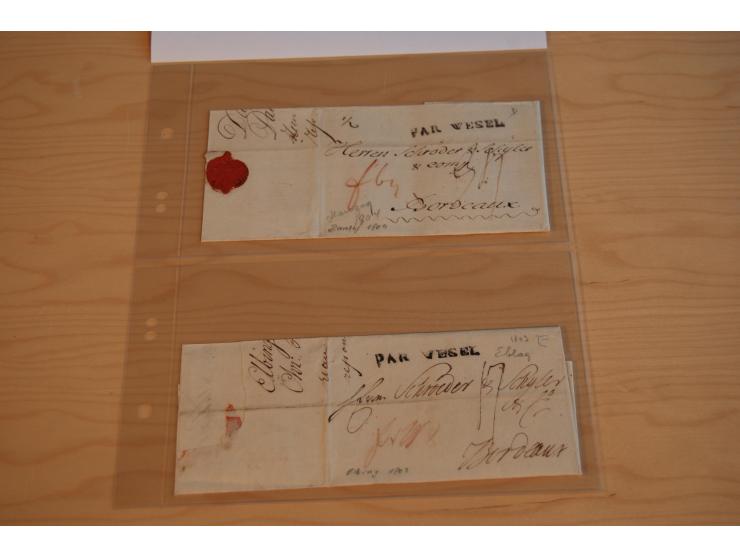 1800/60 (ca.), rd. 700 markenlose Briefe, ganz überwiegend Transitpost in das Ausland mit vielen besseren Stempeln und Stempe
