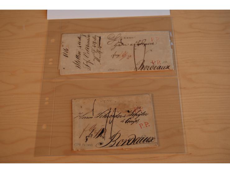 1800/60 (ca.), rd. 700 markenlose Briefe, ganz überwiegend Transitpost in das Ausland mit vielen besseren Stempeln und Stempe